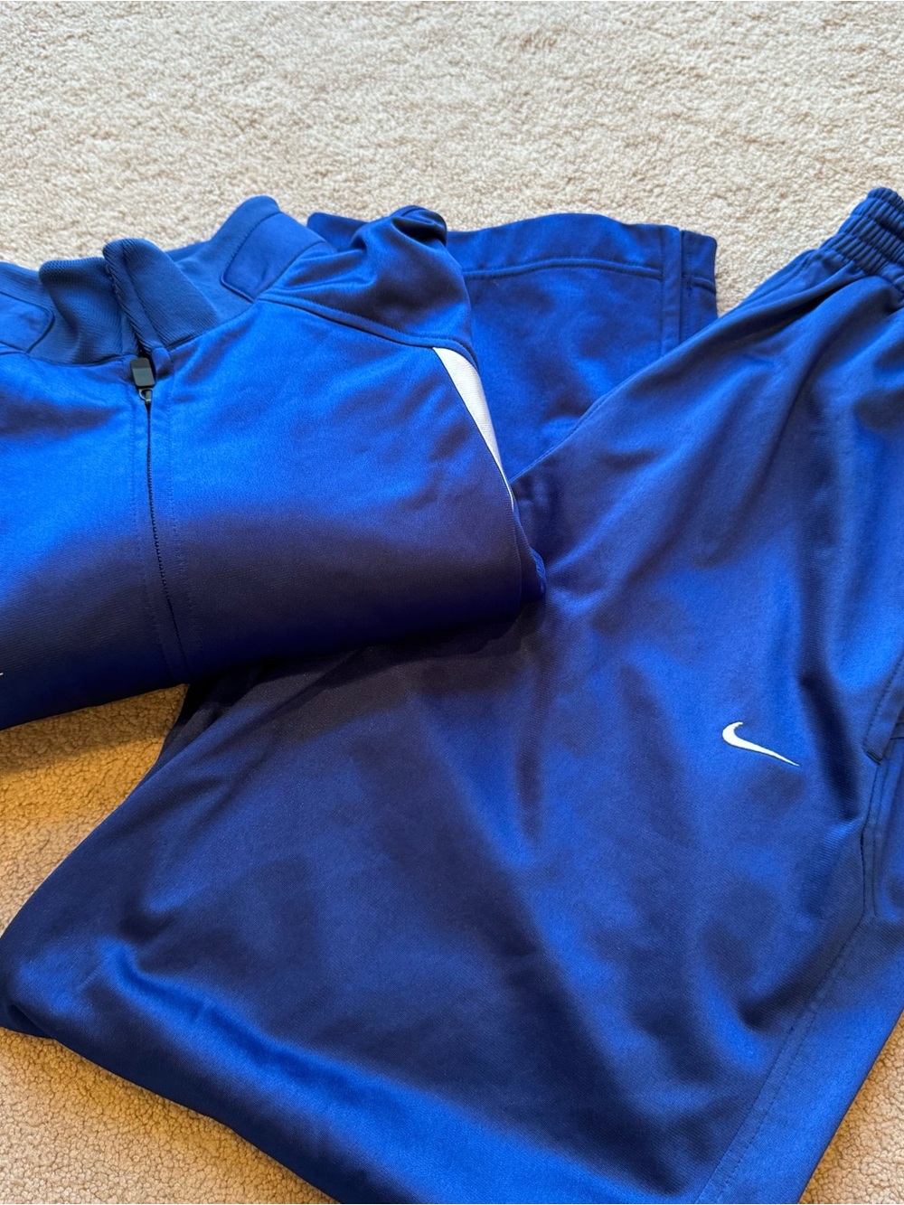 Nike Team Vintage Royal Blue Tracksuit Set Full Zip Jacket & Track Pants L